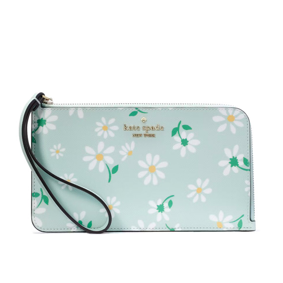 Kate Spade Medium L-Zip Lucy Wristlet Day Tripper Scattered Daisies Floral NWOT - Picture 1 of 7